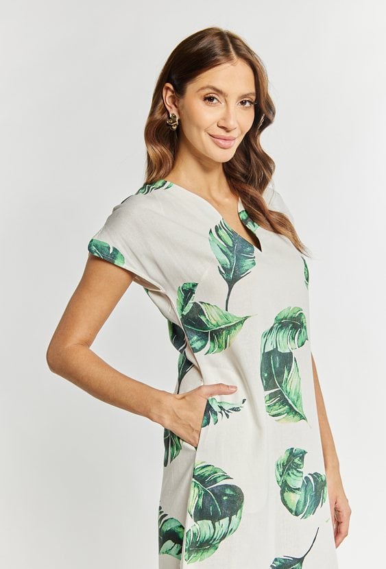 Sukienka lniana o swobodnym kroju