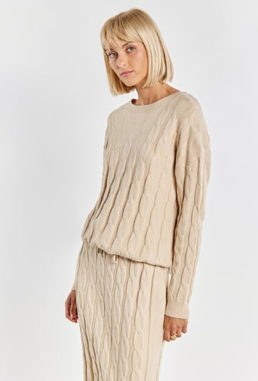 Sweter damski ze splotem