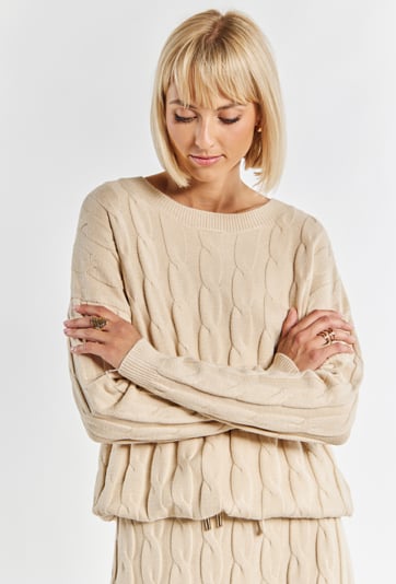 Sweter damski ze splotem