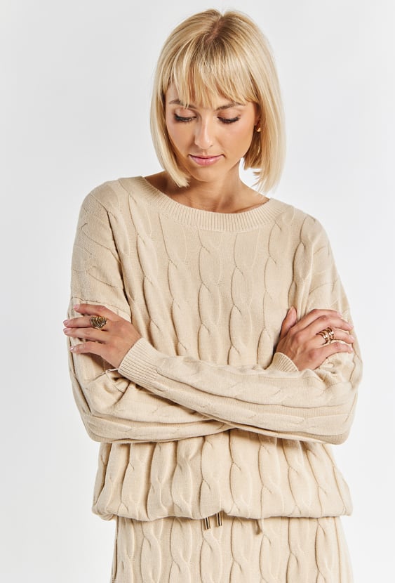 Sweter damski ze splotem