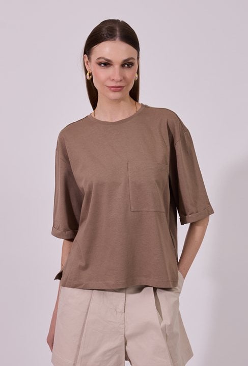 Luźny T-shirt damski