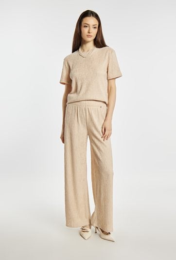 Luźne spodnie z marszczeniem