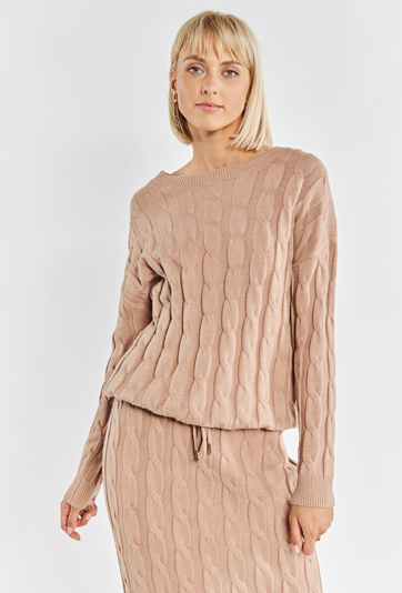 Sweter damski ze splotem