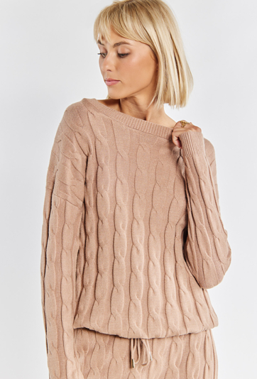 Sweter damski ze splotem