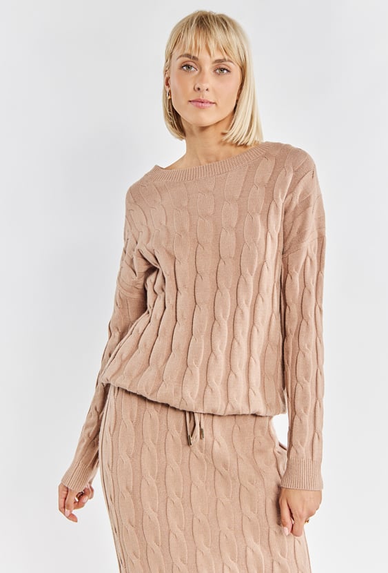 Sweter damski ze splotem