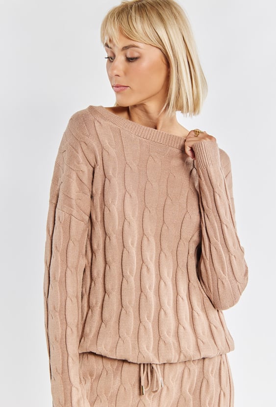 Sweter damski ze splotem