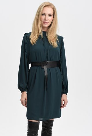Zielona  sukienka z osobnym rękawem
