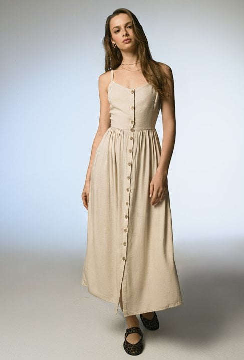 Letnia sukienka z wiskozy i lnu