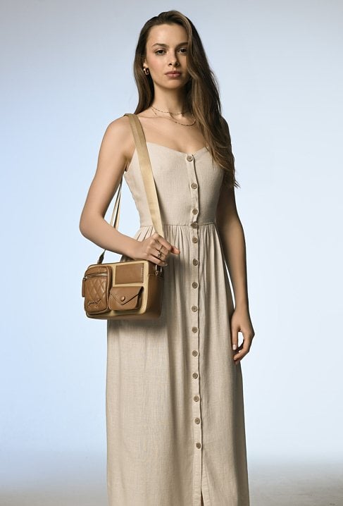 Letnia sukienka z wiskozy i lnu