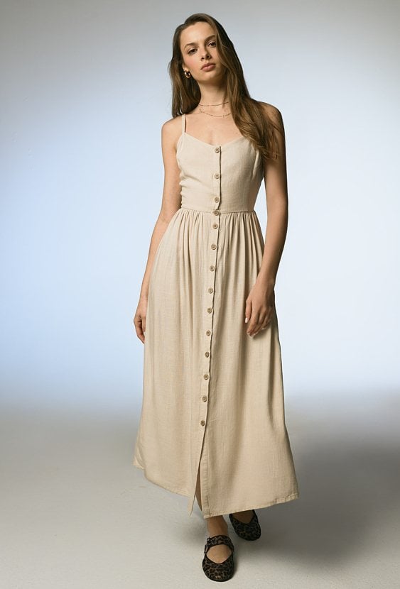 Letnia sukienka z wiskozy i lnu