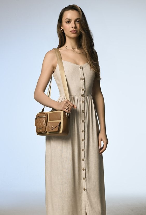 Letnia sukienka z wiskozy i lnu