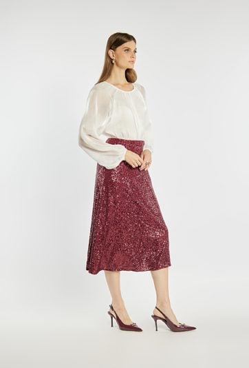 Połyskująca spódnica midi