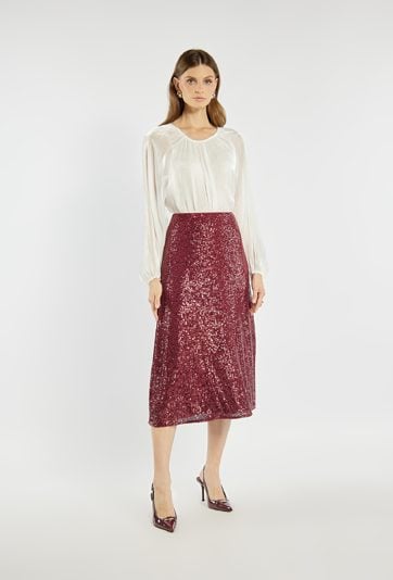 Połyskująca spódnica midi