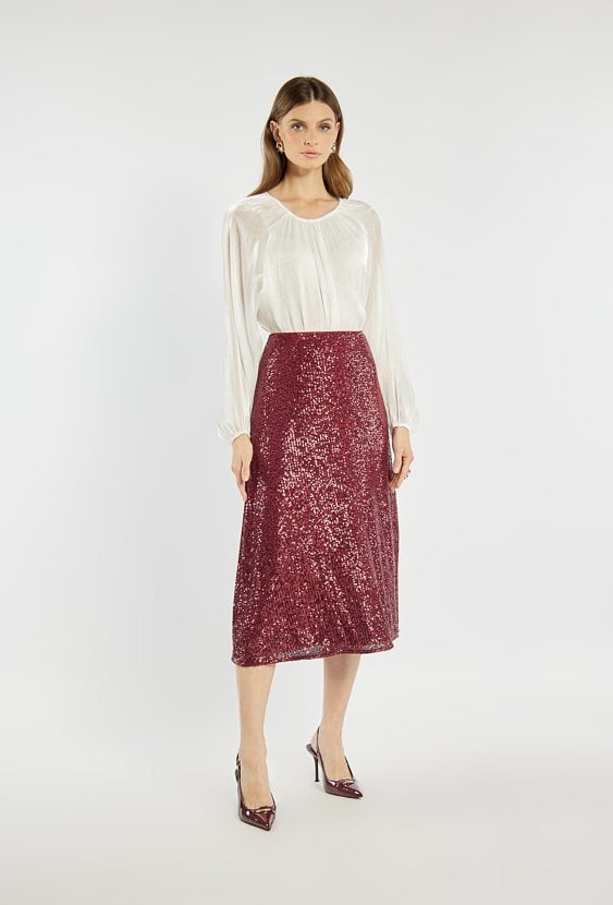 Połyskująca spódnica midi