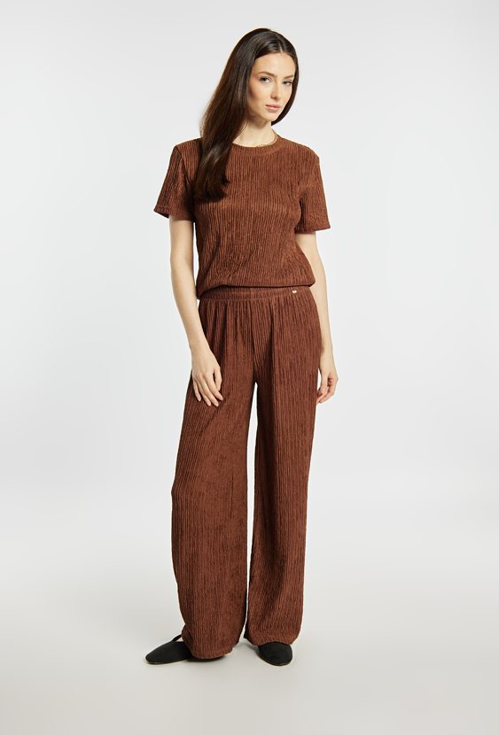 Luźne spodnie z marszczeniem