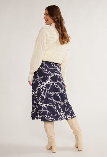 Wzorzysta spódnica midi