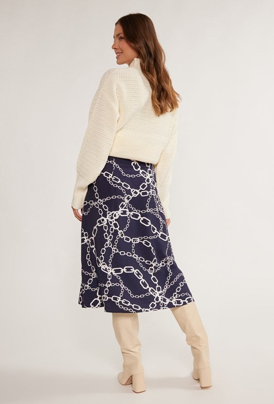 Wzorzysta spódnica midi