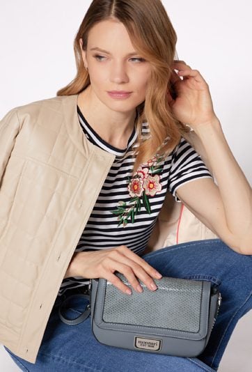 Wizytowa torba z wężowym wzorem