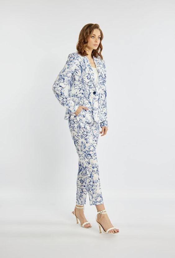 Wzorzyste spodnie z wiskozą