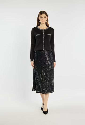 Połyskująca spódnica midi