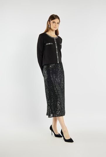 Połyskująca spódnica midi