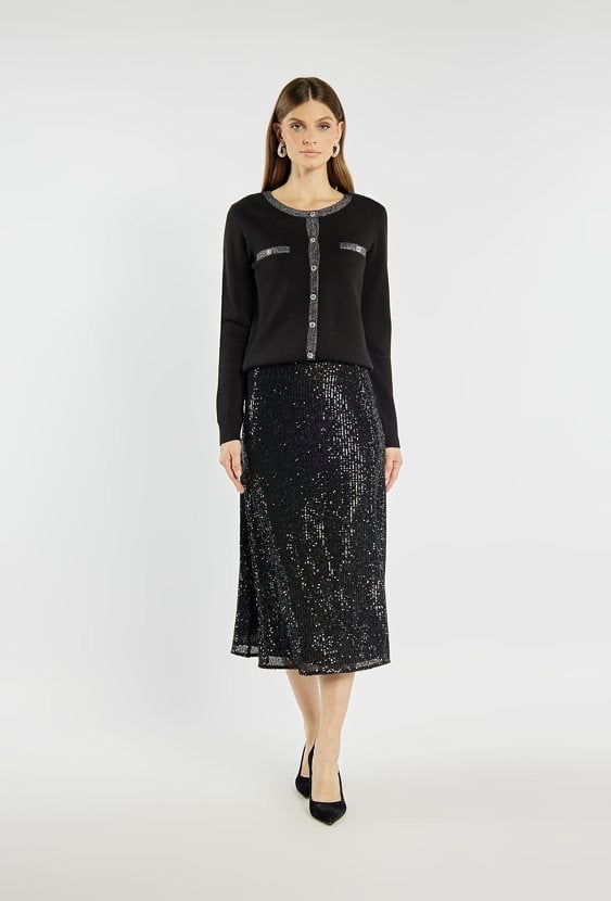 Połyskująca spódnica midi