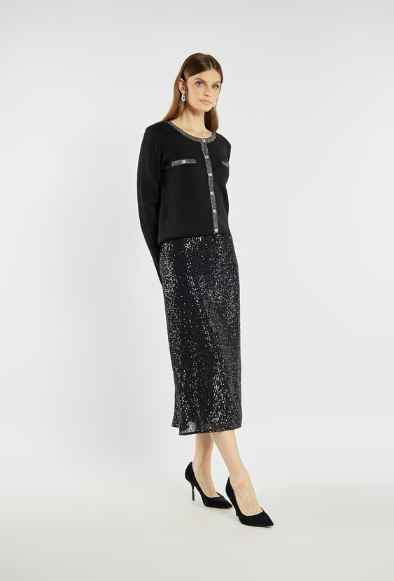 Połyskująca spódnica midi