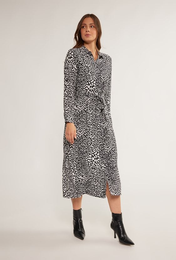 Wzorzysta sukienka midi