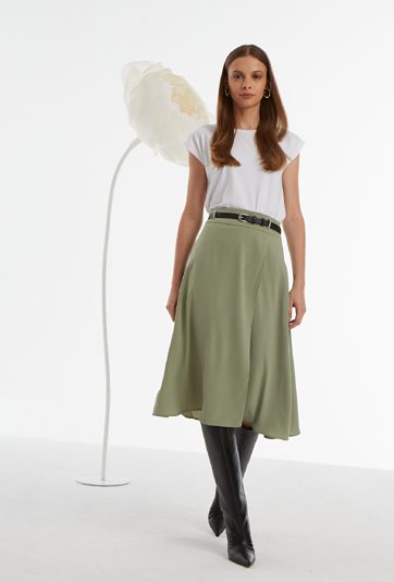 Zielona spódnica midi