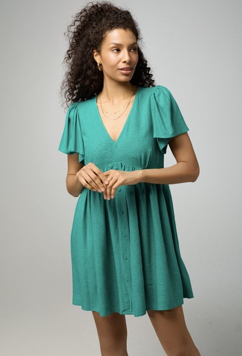 Sukienka z wiskozy i lnu