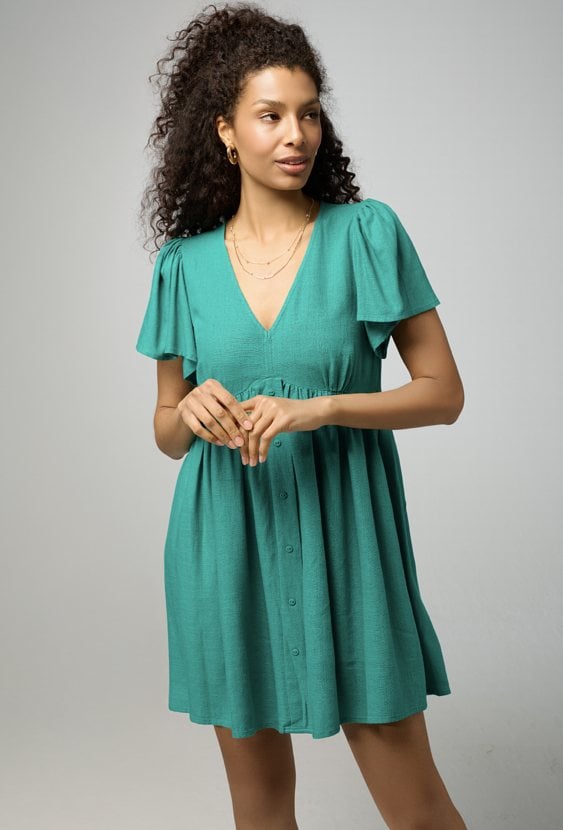 Sukienka z wiskozy i lnu