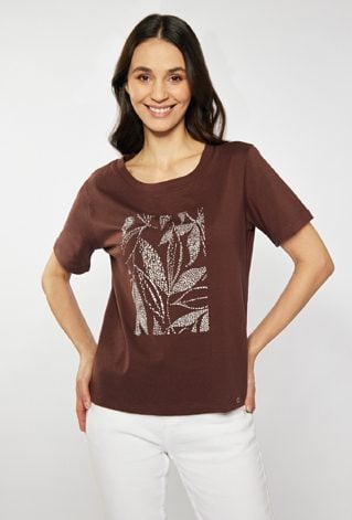 T-shirt z ozdobnym panelem