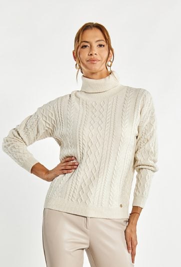 Połyskujący sweter damski