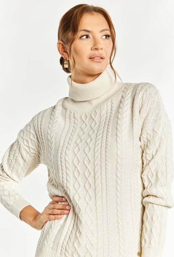 Połyskujący sweter damski