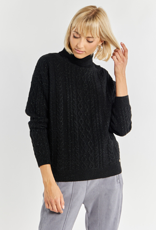 Połyskujący sweter damski