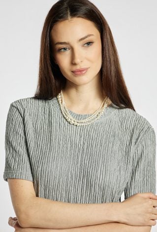 T-shirt damski z marszczeniami