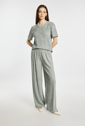 T-shirt damski z marszczeniami