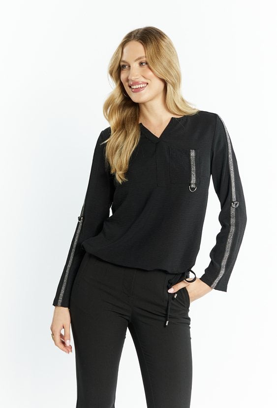 Bluzka damska z ozdobnym lampasem