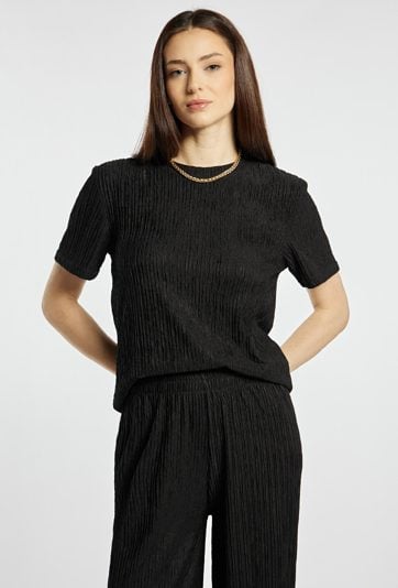 T-shirt damski z marszczeniami