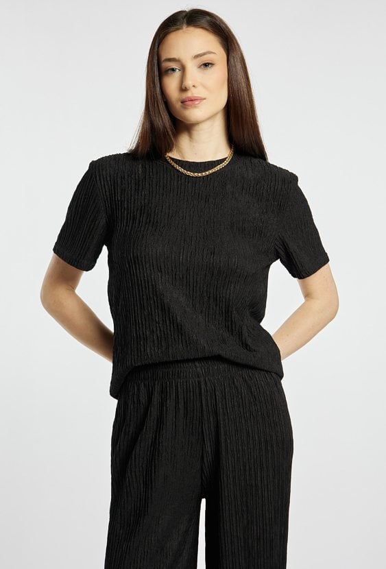 T-shirt damski z marszczeniami