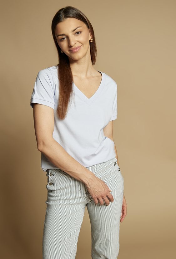 T-shirt damski z bawełną