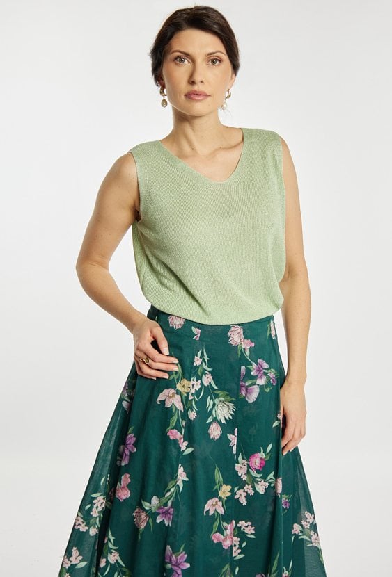 Sweterkowy top z połyskiem