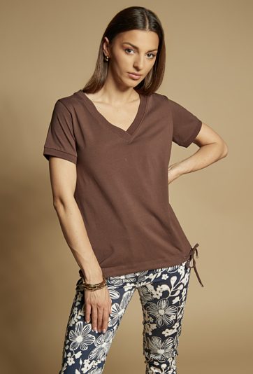 T-shirt damski z bawełną