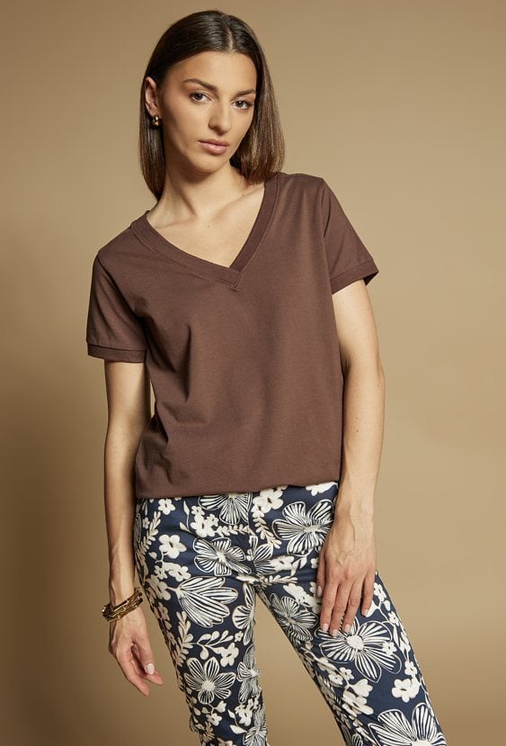 T-shirt damski z bawełną