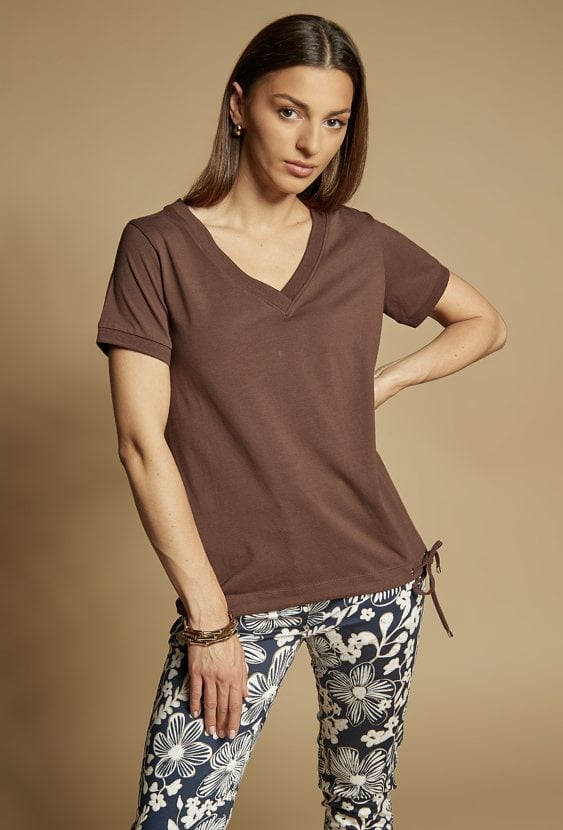 T-shirt damski z bawełną