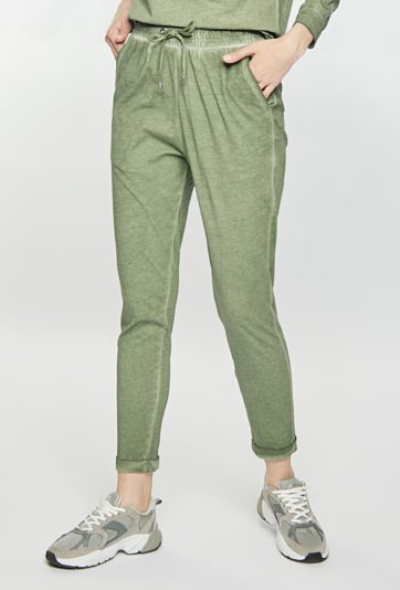 Dresowe spodnie z efektem sprania