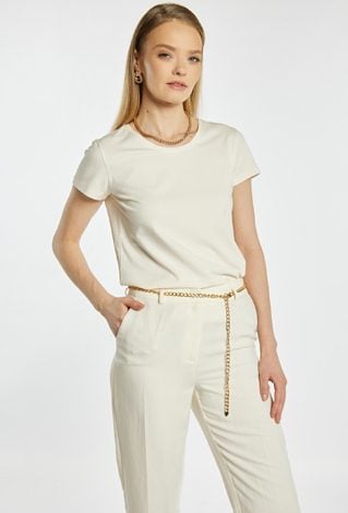 Gładki T-shirt damski