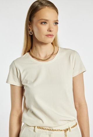 Gładki T-shirt damski