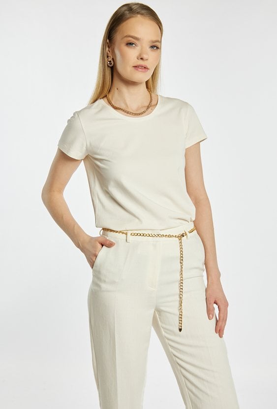 Gładki T-shirt damski