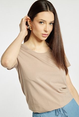 Gładki T-shirt damski